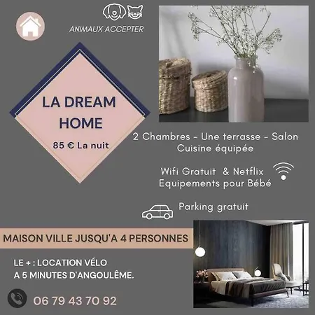 Villa Maison Avec Terrasse Cosy, 2 Chambres, Wifi, Parking Ruelle-sur-Touvre